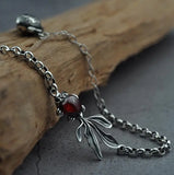 S925 Silver Jewelry Garnet Fish Chain Bracelet
