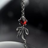S925 Silver Jewelry Garnet Fish Chain Bracelet