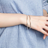999 Fine Silver 2mm Bracelet Smooth Round Thin Bangle 54-65mm