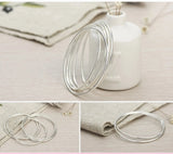 999 Fine Silver 2mm Bracelet Smooth Round Thin Bangle 54-65mm