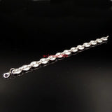 Stainless Steel Coffee Beans Link Chain Bracelet 8.5''