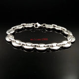 Stainless Steel Coffee Beans Link Chain Bracelet 8.5''