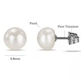 Titanium Small Pearl Ear Studs Girls Earrings Accessory