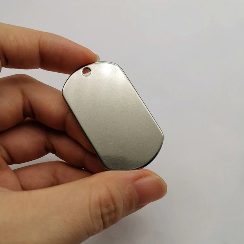 Titanium Hollow-out Cross Dog Tag Pendant Necklace