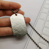 Titanium Hollow-out Cross Dog Tag Pendant Necklace