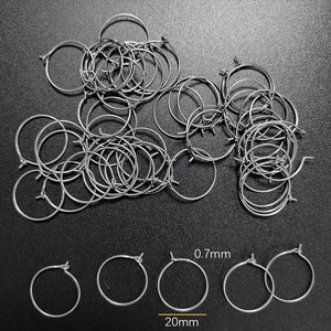Titanium Plug Earrings DIY Set Circle Hooks 10/20/50/100 Pcs