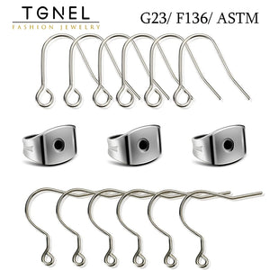 Titanium Plug Earrings DIY Set Circle Hooks 10/20/50/100 Pcs