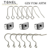 Titanium Plug Earrings DIY Set Circle Hooks 10/20/50/100 Pcs