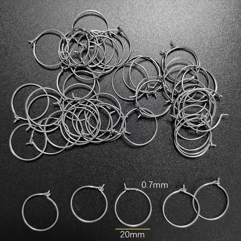 Titanium Plug Earrings DIY Set Circle Hooks 10/20/50/100 Pcs