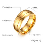 8mm Titanium Ring Matte Finish US Size 9 10 11 12