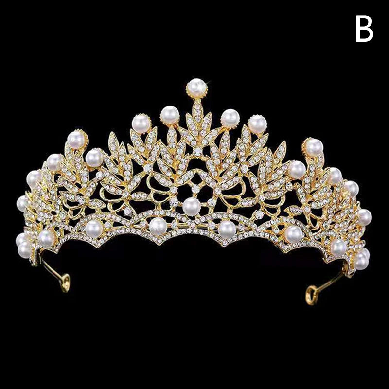 Vintage Pearl Bridal Headband Tiara Wedding Crown Hair Jewelry