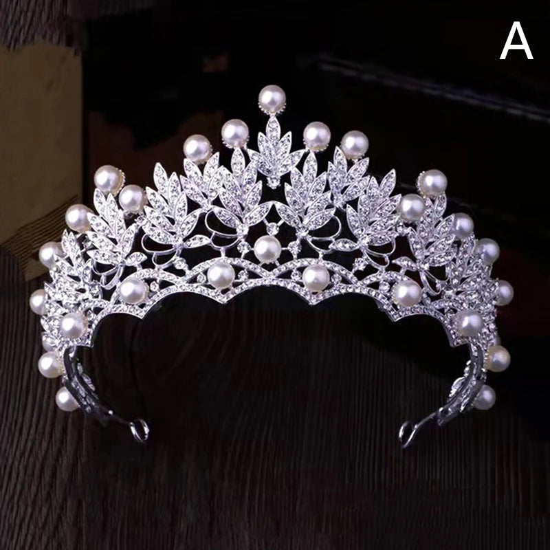 Vintage Pearl Bridal Headband Tiara Wedding Crown Hair Jewelry