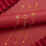 Pure Yellow 18K 999 Bracelet for Women Hollowed Out Christmas Jewelry
