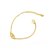 Pure Yellow 18K 999 Bracelet for Women Hollowed Out Christmas Jewelry