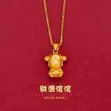 18K 999 God of Wealth Pendant Necklace for Women