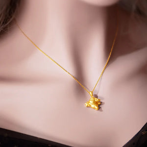 Yellow Rabbit Pendant Necklace for Women