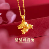 Yellow Rabbit Pendant Necklace for Women