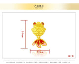 Yellow Goldfish Pendant Necklace Real Chain for Women Fine Jewelry