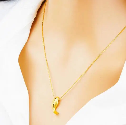 Vietnamese Golden Dolphin 3D Hard Goldfish Pendant Female Mermaid Pendant