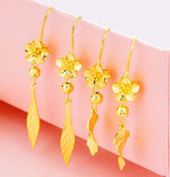 Vietnam Shajin Women's Flower Earrings European Leaf Earrings