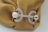 Copper Zircon Ring Scarf Buckle Jewelry Shawl Chain