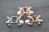 Copper Zircon Ring Scarf Buckle Jewelry Shawl Chain