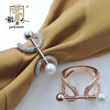 Copper Zircon Ring Scarf Buckle Jewelry Shawl Chain