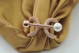 Copper Zircon Ring Scarf Buckle Jewelry Shawl Chain