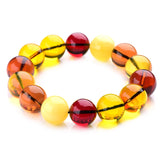 Natural Burmese Honey Wax Amber Buddha Beads Bracelet