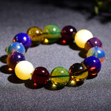 Natural Burmese Honey Wax Amber Buddha Beads Bracelet