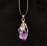 Natural Amethyst Crystal Cluster Base Stone Pendant