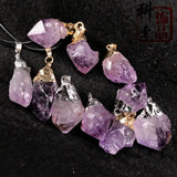 Natural Amethyst Crystal Cluster Base Stone Pendant
