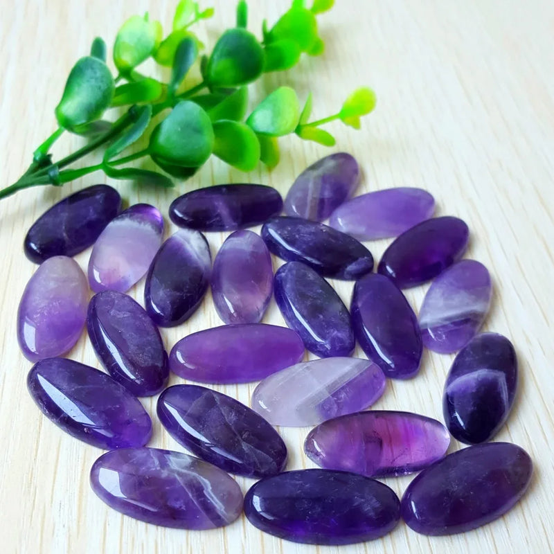 Natural Amethyst Pendant Egg-shaped Purple BingGua Crystal Stone Drop