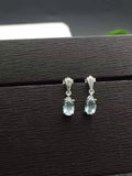 Aquamarine Earrings 925 Silver Ladies Earrings