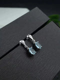 Aquamarine Earrings 925 Silver Ladies Earrings