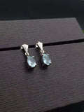 Aquamarine Earrings 925 Silver Ladies Earrings