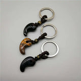Natural Crystal Magatama Tai Chi Yin Yang Fish Keychain