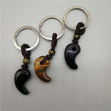 Natural Crystal Magatama Tai Chi Yin Yang Fish Keychain