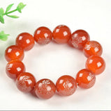 Natural Red Agate Buddhist Words Bracelet