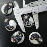 Natural Pearl Round Beads Hand Inlaid with Ornaments