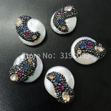 Natural Pearl Round Beads Hand Inlaid with Ornaments