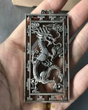 Vintage Silver Plated Antique Silver Pendant Hollow Craft