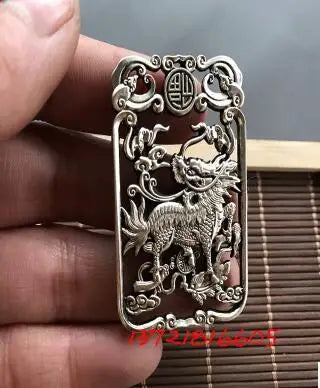 Vintage Silver Plated Antique Silver Pendant Hollow Craft