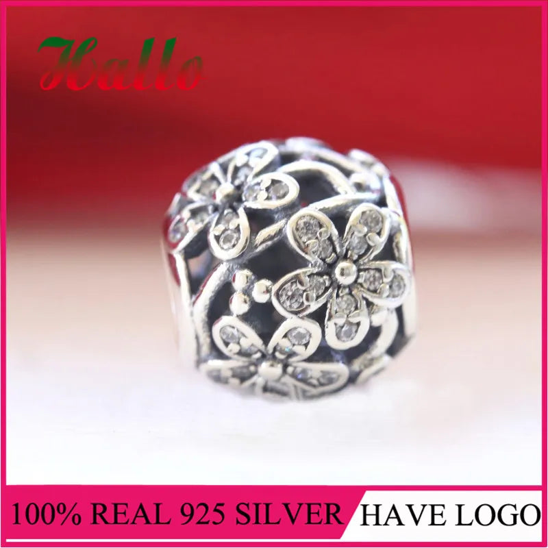 925 Silver Daisy Meadow Charm Bead for Bracelet DIY