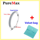 PureMax D 1mm Moissanite Ring 925 Silver Wedding Engagement Ring