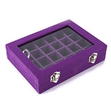 Purple Velvet Jewelry Box Organizer Display Storage Case