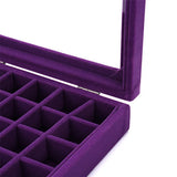 Purple Velvet Jewelry Box Organizer Display Storage Case
