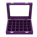 Purple Velvet Jewelry Box Organizer Display Storage Case