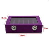 Purple Velvet Jewelry Box Organizer Display Storage Case