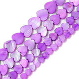 Purple 6-12mm Heart Natural Shell Beads Multicolor Loose Spacer Chip Beads